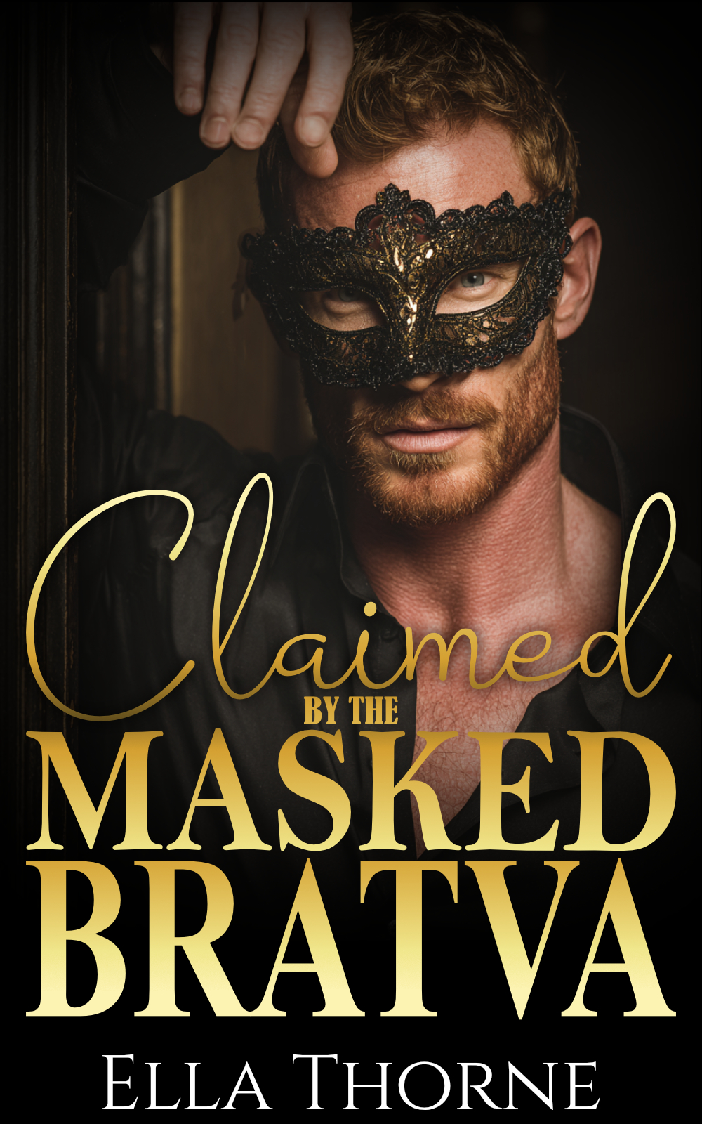 Book cover featuring a tattooed male behind gold text that reads "Owned & Bred by the BRATVA"